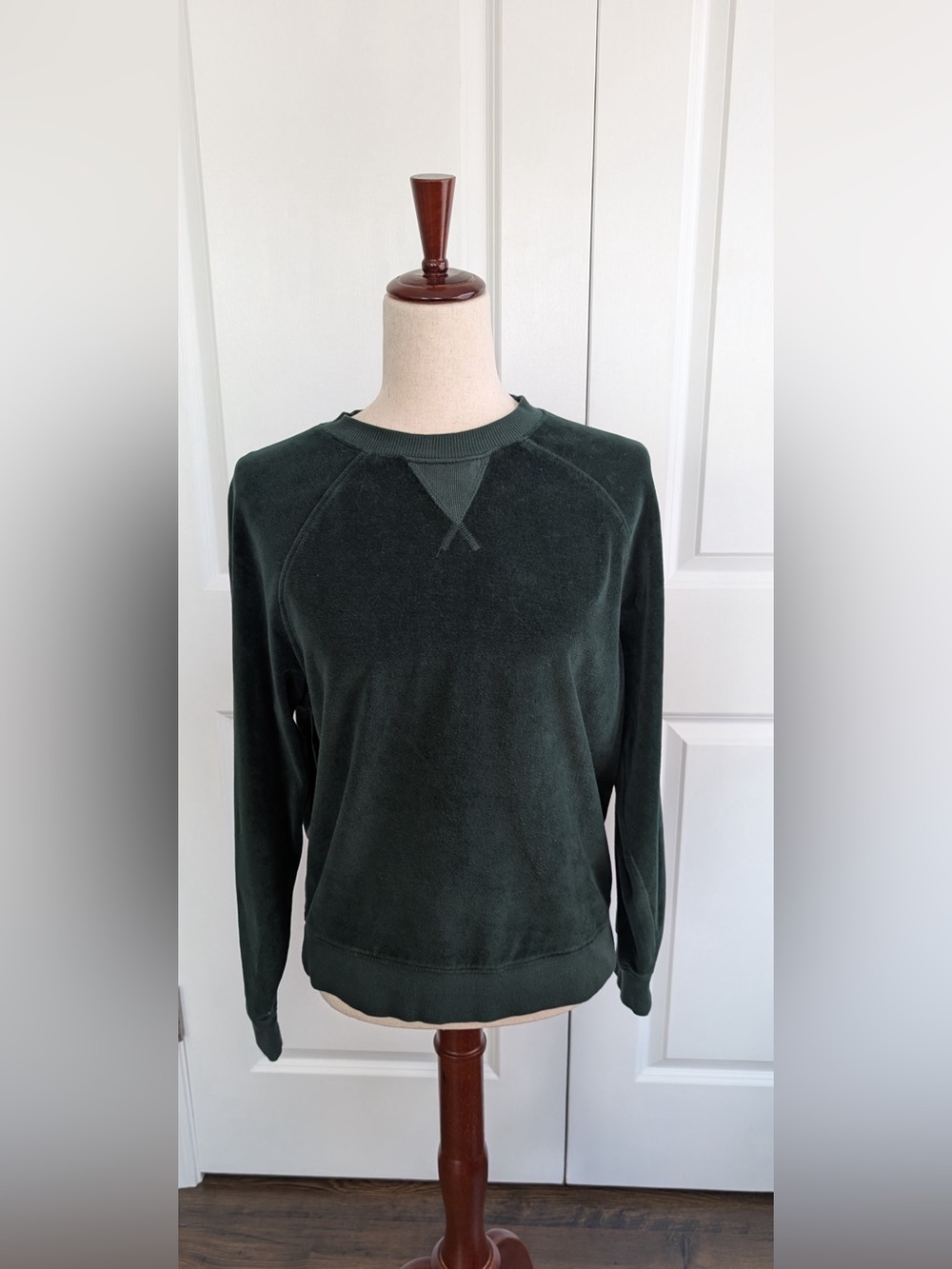 Pact Women's Organic Cotton Velour Crew Pullover Mountain View Size Small